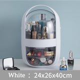 USB Rechargeable Makeup Organizer case Cosmetic Storage Box  Jewelry Container Dust proof Drawer Waterproof Mirror LED Light