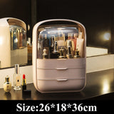 USB Rechargeable Makeup Organizer case Cosmetic Storage Box  Jewelry Container Dust proof Drawer Waterproof Mirror LED Light