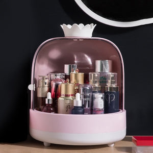 USB Rechargeable Makeup Organizer case Cosmetic Storage Box  Jewelry Container Dust proof Drawer Waterproof Mirror LED Light