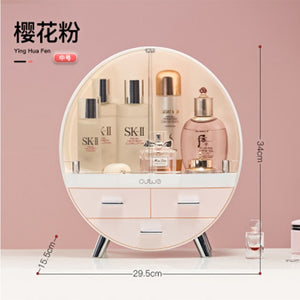 USB Rechargeable Makeup Organizer case Cosmetic Storage Box  Jewelry Container Dust proof Drawer Waterproof Mirror LED Light