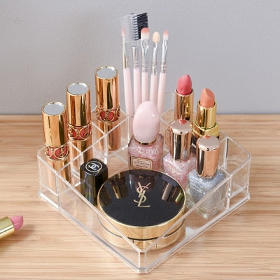 USB Rechargeable Makeup Organizer case Cosmetic Storage Box  Jewelry Container Dust proof Drawer Waterproof Mirror LED Light