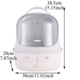 USB Rechargeable Makeup Organizer case Cosmetic Storage Box  Jewelry Container Dust proof Drawer Waterproof Mirror LED Light